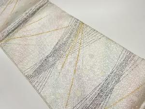 佐賀錦幾何学に水玉模様織出し袋帯